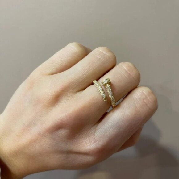 14K Gold filled diamond solitaire ring - Picture 4 of 4